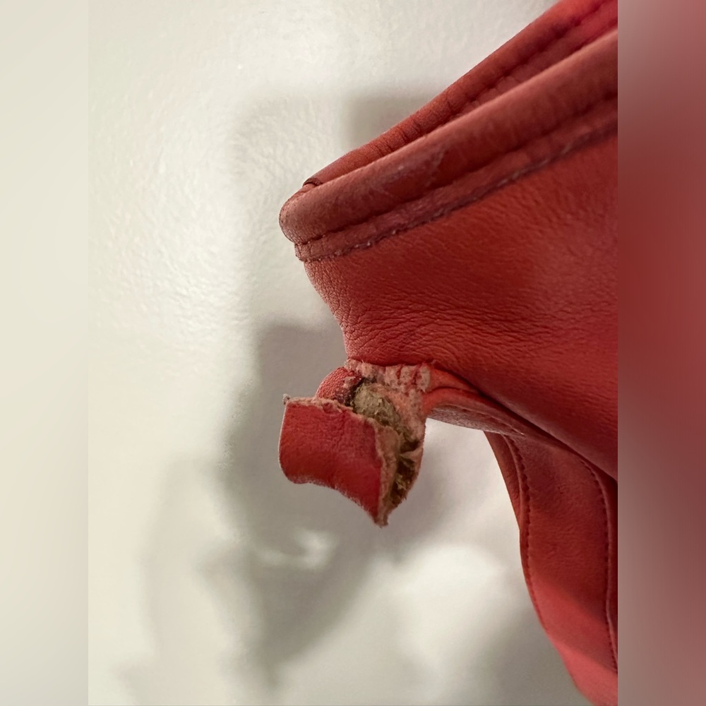 Vintage Red leather Coach Bucket bag duffle crossbody/shoulder Bag purse - Picture 8 of 9